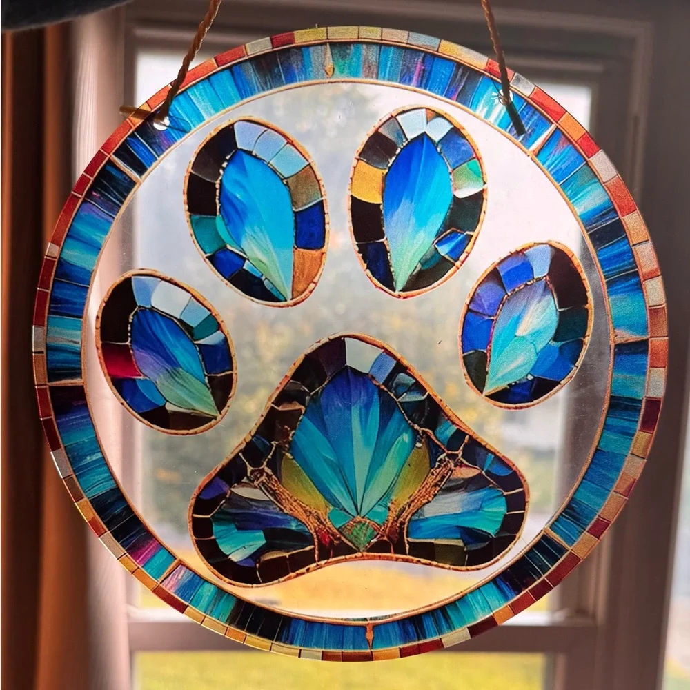 Colorful Acrylic Stained Glass Butterfly, Bouquet or Paw Suncatcher: PICK ONE